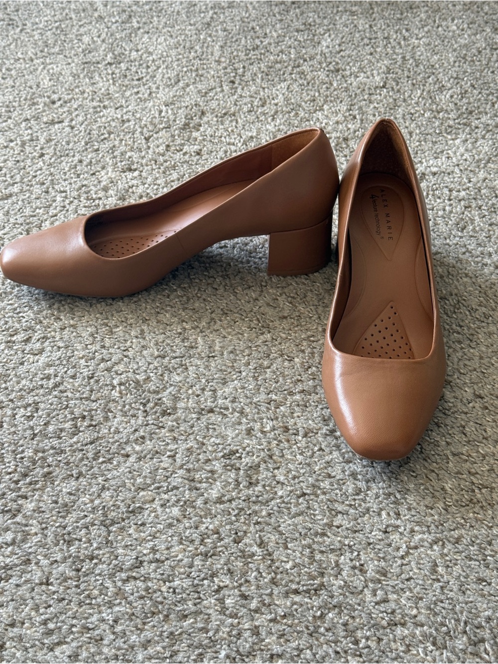 Alex Marie Brown/Tan/Camel Block Heel Pump | WORN TWICE